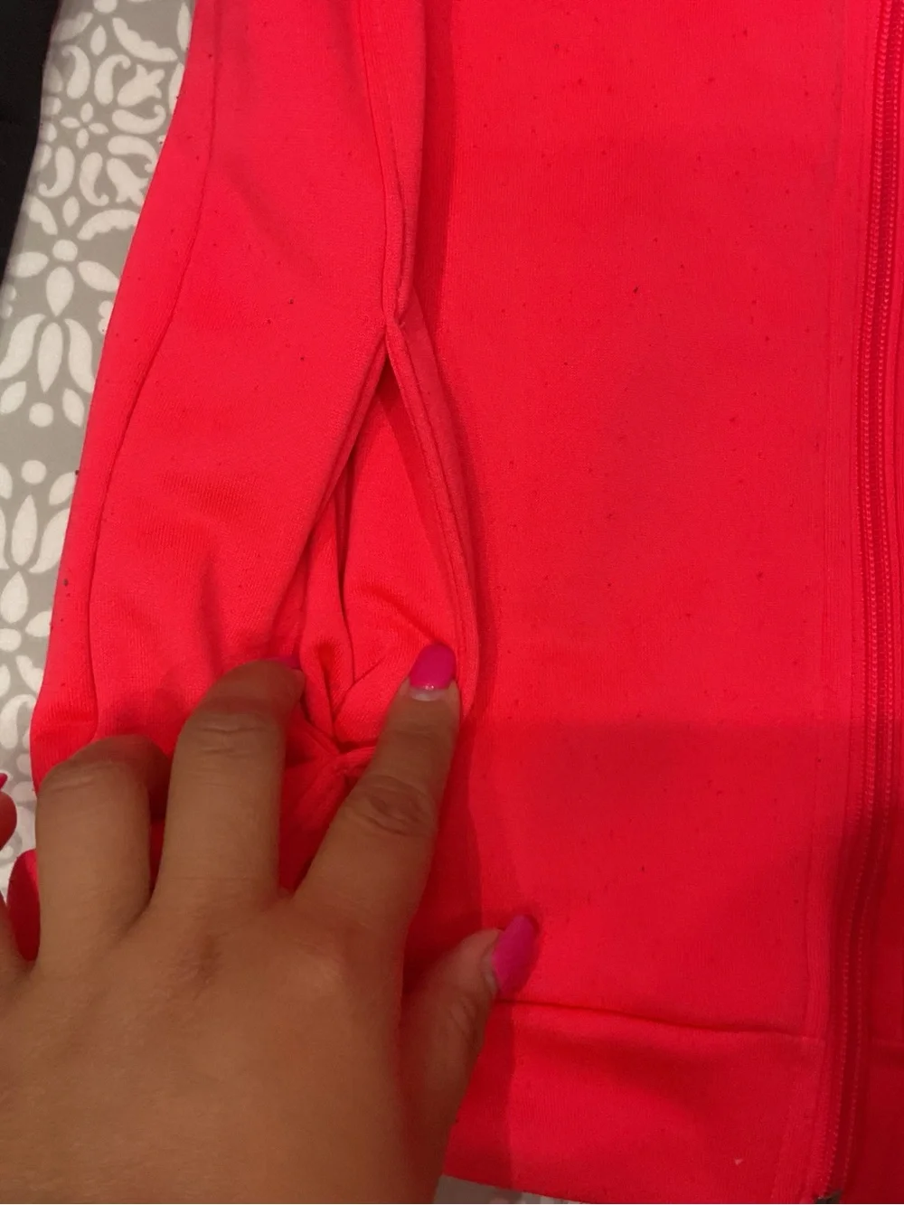 Old Navy Girls Black & Hot Coral Zip-Up Sweater Size L (10/12)